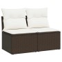 Set sofás jardín y cojines 2 pzas ratán sintético acacia marrón de , Conjuntos de jardín - Ref: Foro24-3325239, Precio: 104,5...