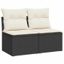 Set sofás jardín y cojines 2 pzas ratán sintético acacia negro de , Conjuntos de jardín - Ref: Foro24-3325232, Precio: 107,58...