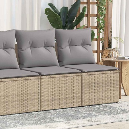 Set sofás jardín y cojines 2 pzas ratán sintético acacia beige de , Conjuntos de jardín - Ref: Foro24-3325245, Precio: 122,82...