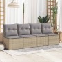 Set sofás jardín y cojines 2 pzas ratán sintético acacia beige de , Conjuntos de jardín - Ref: Foro24-3325245, Precio: 122,82...