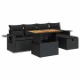 Set sofás jardín y cojines 6 pzas ratán sintético acacia negro de , Conjuntos de jardín - Ref: Foro24-3328021, Precio: 441,52...