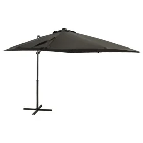 Ampelschirm mit Mast und anthrazitgrauen LED-Leuchten 250 cm von vidaXL, Sonnenschirme - Ref: Foro24-312322, Preis: 167,09 €,...