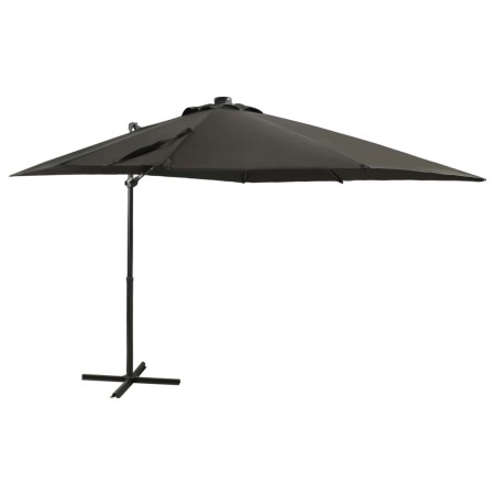 Sombrilla voladiza con poste y luces LED gris antracita 250 cm de vidaXL, Sombrillas - Ref: Foro24-312322, Precio: 153,21 €, ...