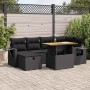 Set sofás jardín y cojines 8 pzas ratán sintético acacia negro de , Conjuntos de jardín - Ref: Foro24-3328028, Precio: 523,60...