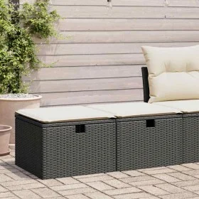 Set sofás jardín y cojines 2 pzas ratán sintético acacia negro de , Conjuntos de jardín - Ref: Foro24-3328669, Precio: 101,20...
