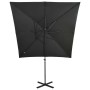 Sombrilla voladiza con poste y luces LED gris antracita 250 cm de vidaXL, Sombrillas - Ref: Foro24-312322, Precio: 153,21 €, ...