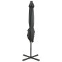 Sombrilla voladiza con poste y luces LED gris antracita 250 cm de vidaXL, Sombrillas - Ref: Foro24-312322, Precio: 153,21 €, ...