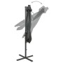 Sombrilla voladiza con poste y luces LED gris antracita 250 cm de vidaXL, Sombrillas - Ref: Foro24-312322, Precio: 153,21 €, ...
