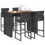 Set bar jardín sin cojines 5 pzas ratán sintético acacia negro de , Conjuntos de jardín - Ref: Foro24-3328889, Precio: 516,28...