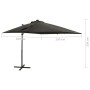 Sombrilla voladiza con poste y luces LED gris antracita 250 cm de vidaXL, Sombrillas - Ref: Foro24-312322, Precio: 153,21 €, ...