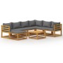 Muebles de jardín 8 pzas cojines madera maciza de acacia de vidaXL, Conjuntos de jardín - Ref: Foro24-3057615, Precio: 851,28...