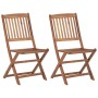 Sillas plegables de jardín 2 unidades madera maciza de acacia de vidaXL, Sillas de jardín - Ref: Foro24-313603, Precio: 114,2...