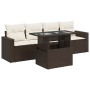 Set comedor de jardín 5 piezas y cojines ratán sintético marrón de , Conjuntos de jardín - Ref: Foro24-3326244, Precio: 383,0...