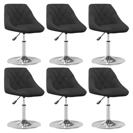Silla de comedor giratoria 6 uds terciopelo negro de , Sillas de comedor - Ref: Foro24-3088766, Precio: 292,07 €, Descuento: %