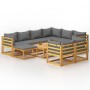 Muebles de jardín 10 pzas cojines madera maciza de acacia de vidaXL, Conjuntos de jardín - Ref: Foro24-3057616, Precio: 994,1...