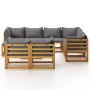 Muebles de jardín 10 pzas cojines madera maciza de acacia de vidaXL, Conjuntos de jardín - Ref: Foro24-3057616, Precio: 994,1...