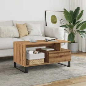 Mesa de centro madera de ingeniería roble artisan 90x49x45 cm de , Mesas de centro - Ref: Foro24-857455, Precio: 94,68 €, Des...