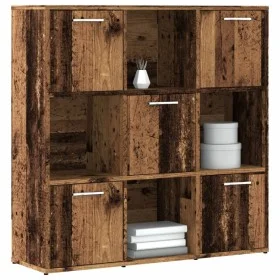 Estantería madera de ingeniería color envejecido 90x28x90 cm de , Librerías y estanterías - Ref: Foro24-856058, Precio: 87,91...