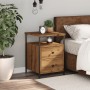 Mesita de noche madera de ingeniería roble artisan 44x45x60 cm de , Mesitas de noche - Ref: Foro24-857256, Precio: 89,85 €, D...