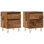 Mesitas de noche 2 uds madera ingeniería envejecida 40x35x50 cm de , Mesitas de noche - Ref: Foro24-857417, Precio: 83,91 €, ...