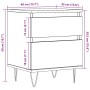 Mesitas de noche 2 uds madera ingeniería envejecida 40x35x50 cm de , Mesitas de noche - Ref: Foro24-857417, Precio: 83,91 €, ...