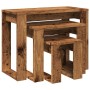 Mesas apilables 3 uds madera de ingeniería madera envejecida de , Mesas auxiliares - Ref: Foro24-856678, Precio: 51,95 €, Des...