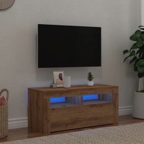Mueble de TV luces LED madera roble artisan 90x35x40 cm de , Muebles TV - Ref: Foro24-856322, Precio: 85,29 €, Descuento: %