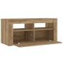 Mueble de TV luces LED madera roble artisan 90x35x40 cm de , Muebles TV - Ref: Foro24-856322, Precio: 85,29 €, Descuento: %