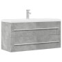 Armario para lavabo contrachapada gris hormigón 100x38,5x48 cm de , Muebles de baño - Ref: Foro24-856233, Precio: 66,55 €, De...