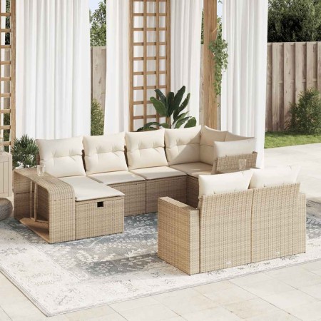 Juego de sofás jardín con cojines beige 10 pzas ratán sintético de , Conjuntos de jardín - Ref: Foro24-3326062, Precio: 618,0...
