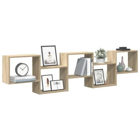 Estante cubo de pared 5 compartimentos madera roble Sonoma de , Estantes y estanterías - Ref: Foro24-859997, Precio: 67,12 €,...