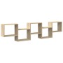 Estante cubo de pared 5 compartimentos madera roble Sonoma de , Estantes y estanterías - Ref: Foro24-859997, Precio: 68,69 €,...