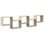 Estante cubo de pared 5 compartimentos madera roble Sonoma de , Estantes y estanterías - Ref: Foro24-859997, Precio: 67,12 €,...