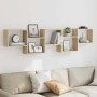 Estante cubo de pared 5 compartimentos madera roble Sonoma de , Estantes y estanterías - Ref: Foro24-859997, Precio: 68,69 €,...