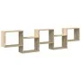 Estante cubo de pared 5 compartimentos madera roble Sonoma de , Estantes y estanterías - Ref: Foro24-859997, Precio: 67,12 €,...