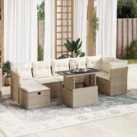 Set de sofás de jardín y cojines 8 piezas ratán sintético beige de , Conjuntos de jardín - Ref: Foro24-3327788, Precio: 567,0...
