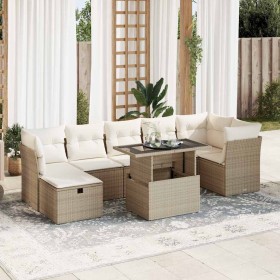 Set de sofás de jardín y cojines 8 piezas ratán sintético beige de , Conjuntos de jardín - Ref: Foro24-3327788, Precio: 566,9...