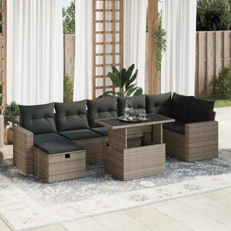 Set de sofás de jardín y cojines 8 piezas ratán sintético gris de , Conjuntos de jardín - Ref: Foro24-3327830, Precio: 550,93...