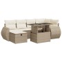 Set sofás de jardín 7 piezas y cojines ratán sintético beige de , Conjuntos de jardín - Ref: Foro24-3327898, Precio: 581,48 €...