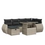 Set de sofás de jardín 7 pzas con cojines ratán PE gris claro de , Conjuntos de jardín - Ref: Foro24-3327902, Precio: 522,64 ...