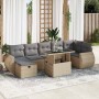 Set de sofás de jardín y cojines 8 piezas ratán sintético beige de , Conjuntos de jardín - Ref: Foro24-3327909, Precio: 557,3...