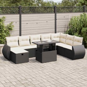 Set de sofás de jardín con cojines 9 pzas ratán sintético negro de , Conjuntos de jardín - Ref: Foro24-3327916, Precio: 581,8...