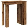 Mesa bar con estante almacenaje envejecida 102x50x103,5 cm de , Mesas de cocina y de comedor - Ref: Foro24-856762, Precio: 99...