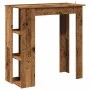 Mesa bar y estante madera ingeniería envejecida 102x50x103,5cm by , Kitchen and dining tables - Ref: Foro24-856760, Price: 79...