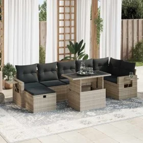 Set de sofás de jardín 8 pzas y cojines ratán sintético gris de , Conjuntos de jardín - Ref: Foro24-3327872, Precio: 613,37 €...
