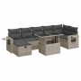 Set de sofás de jardín 8 pzas y cojines ratán sintético gris de , Conjuntos de jardín - Ref: Foro24-3327872, Precio: 589,74 €...