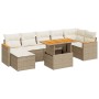 Set sofás jardín y cojines 8 pzas ratán sintético acacia beige de , Conjuntos de jardín - Ref: Foro24-3327516, Precio: 582,37...