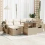 Set sofás de jardín 7 piezas y cojines ratán sintético beige von , Gartensets - Ref: Foro24-3327858, Preis: 583,41 €, Rabatt: %
