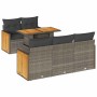 Set sofás jardín y cojines 6 pzas ratán sintético acacia gris de , Conjuntos de jardín - Ref: Foro24-3327665, Precio: 454,02 ...