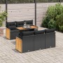 Set sofás jardín y cojines 7 pzas ratán sintético acacia negro de , Conjuntos de jardín - Ref: Foro24-3327667, Precio: 494,66...